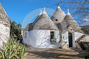 Old houses Trulli in Puglia, Italy, Europe