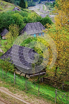 Old houses in Ukrainian Carpathians