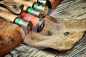 Old hunting cartridges and bandoleer