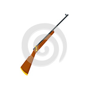 Old hunting rifle icon, flat style