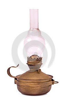 Old hurricane lamp isolated