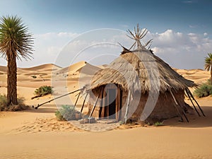 Old hut in the arid desert