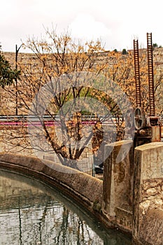 Old hydraulic closure system in the river Jucar in Spain