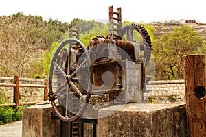 Old hydraulic closure system in the river Jucar in Spain