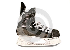 Old ice hockey skate, isolated