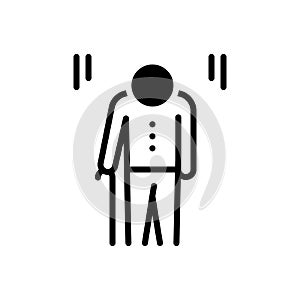 Black solid icon for Old, elderly and aging