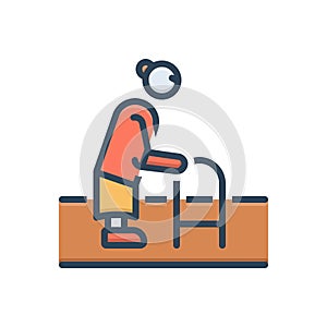 Color illustration icon for Old, gammer and age