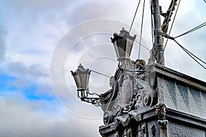 Old icy ship in Gdansk Poland