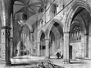 Old Illustration of Historic Scottish Church