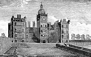 Old Illustration of Historic Scottish City Hospital