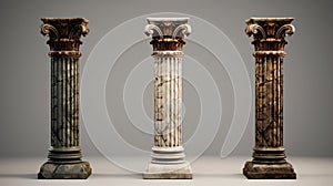 Old imaginary roman greek style columns