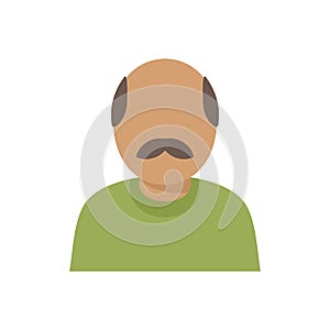 Old immigrant icon flat isolated vector