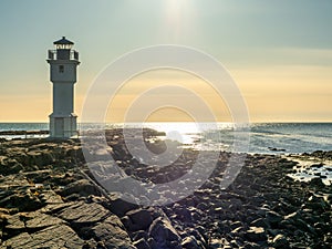 Old inactive Arkranes lighthouse, Iceland