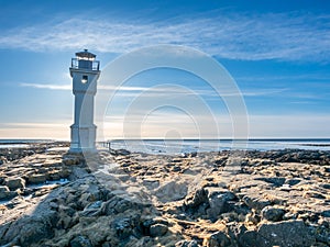 Old inactive Arkranes lighthouse, Iceland