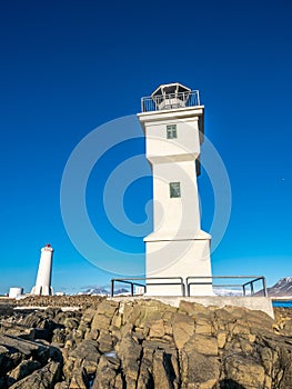 Old inactive Arkranes lighthouse, Iceland