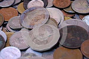 Old Indian coins Background, currency of India, Ancient Indian coins