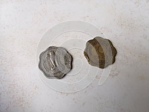 Old Indian Ten Paisa Coins photo