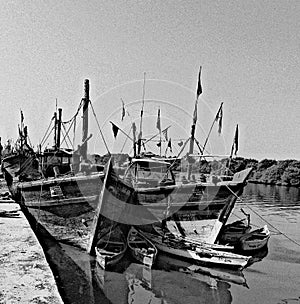 Old Indian wooden boats