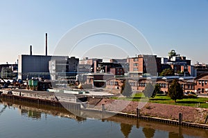 Old industrial building at a river