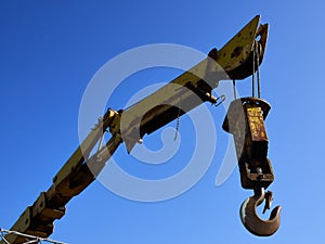 Old industrial crane in a factory