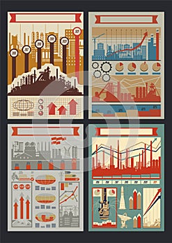 Old Industrial Infographic Template Set