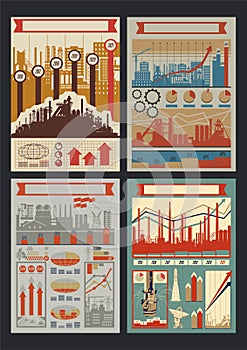 Old Industrial Infographic Template Set photo