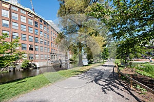 The old industrial landscape in Norrkoping, Sweden