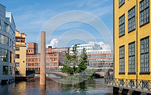 The old industrial landscape in Norrkoping, Sweden