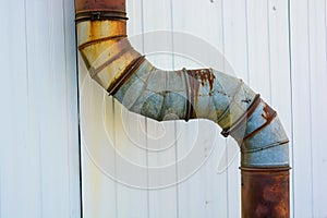 Old industrial pipe on plant