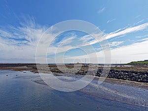 The Old Inner Seahouses Harbour separated from the main Harbour channel by Rocks and Mudbanks,