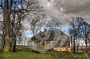 An old, interesting house in a Lenas village, Latvia
