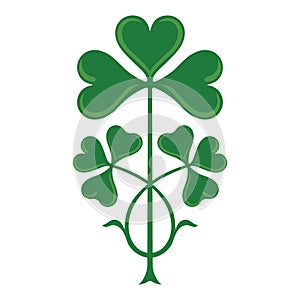 Old Irish design. Clover leaves in Celtic ethnic style