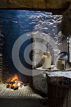 Old irish Hearth fireplace photo