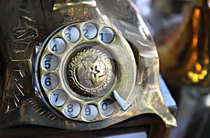 old iron antique telephone