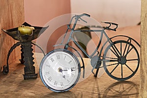 Old iron bicycle clock