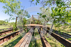 Old Iron Bridge at Sandies Creek in Leesville Texas photo