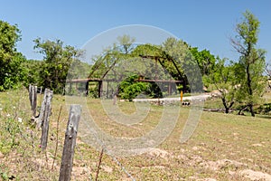 Old Iron Bridge at Sandies Creek in Leesville Texas photo