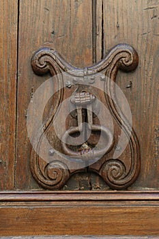 Old iron door knocker, Dordogne, France