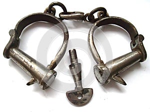 Old iron handcuffs