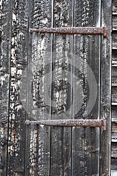 Old Iron Hinges on Barn Door