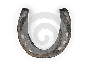 Old iron horseshoe isolated with clipping path