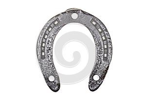 Old iron horseshoe on an isolated white background