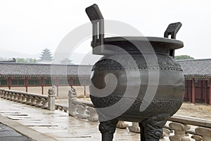 Old Iron pot in Changdeokgung Palace, Seoul, Korea