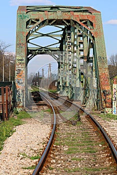 Old iron railway bridge