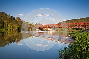 The old iron railway bridge