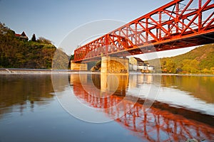 The old iron railway bridge