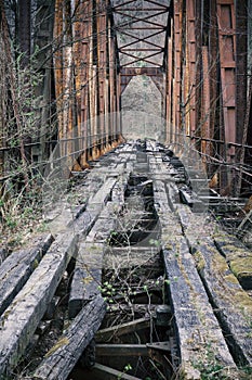 Old iron railway bridge