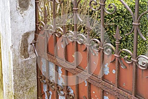 Old iron rusty gate