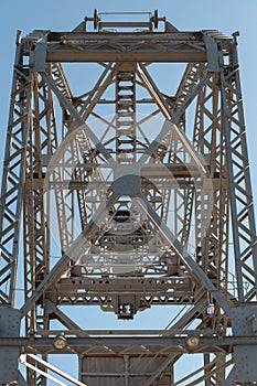 Old iron structure of the port crane