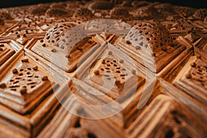 Old Islamic inscription in a door of mosque of Sultan al-Muayyad in el-moez St , Cairo photo